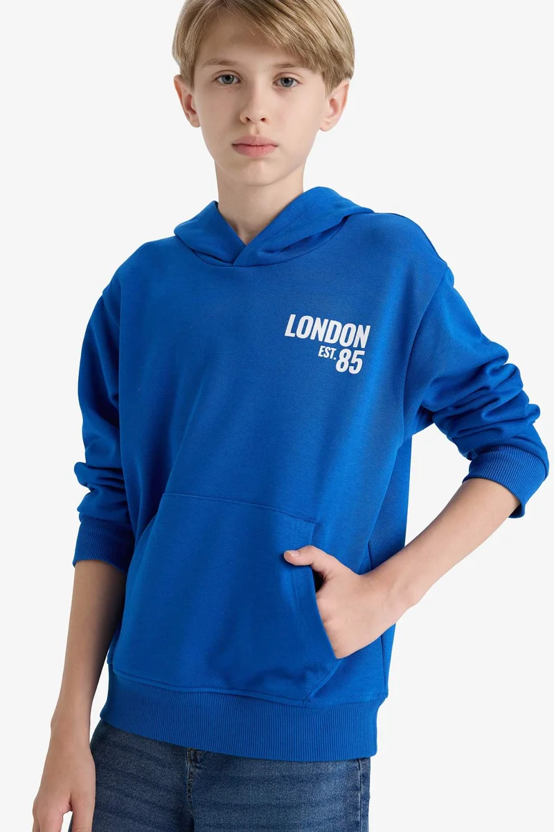 ديفاكتو Boy Printed Soft Fleece Lining Hoodie