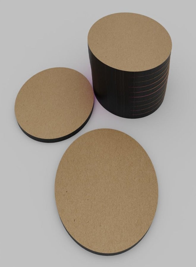 PICRAZEE 12 Round MDF Wooden Plates Coasters for DIY Craft, Mandala Art, Resin Art, Painting, Decoration Craft Kit (RC_12) - Image 2