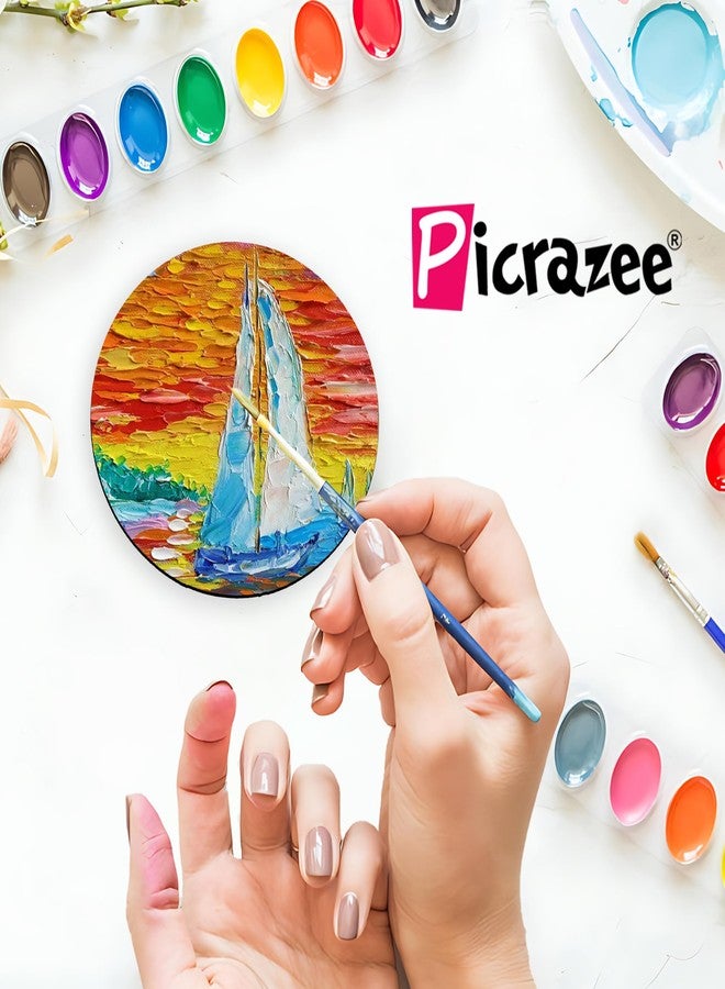 PICRAZEE 12 Round MDF Wooden Plates Coasters for DIY Craft, Mandala Art, Resin Art, Painting, Decoration Craft Kit (RC_12) - Image 5