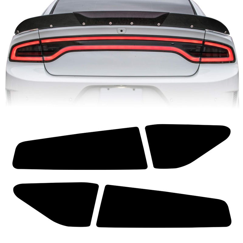 NDRUSH Blackout Taillight Vinyl Tint Film Precut Overlays Tail Light Wrap Cover Compatible with Dodge Charger 2015 2016 2017 2018 2019 2020 2021