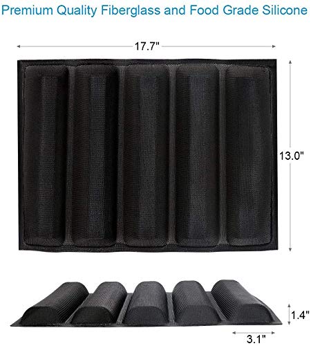 Baker Boutique Silicone Bread Mold 5 Loaf Baking Mould Flexible Reusable Forms Shapes Non Stick Perforated - Image 2