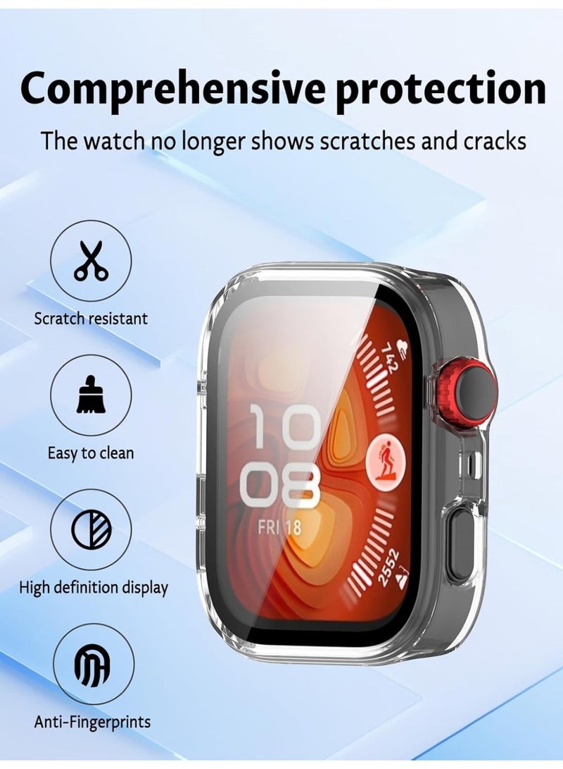 Huawei Watch Fit 4 Pro Case Hard PC Case with Tempered Glass Screen Protectors Full Protective Cover - Image 3