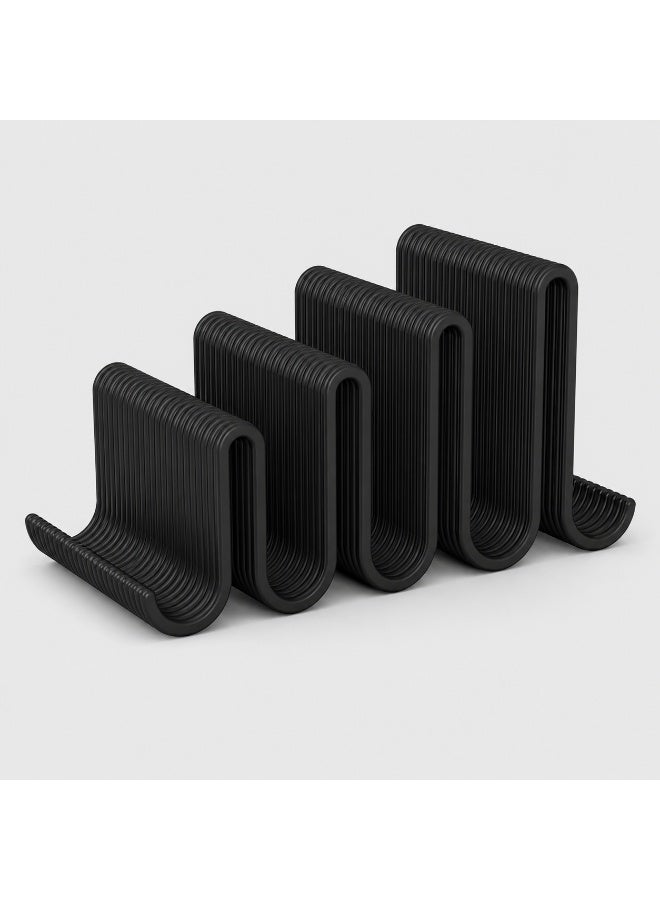 NAYATOPIA 4-Slot Multi-Device Holder for Tablets and Mobile Phones, Stepped Desktop Organizer, Black - Image 1