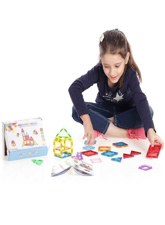 ريوليو مجموعة مكونة من 22 قطعة من البلاط المغناطيسي التعليمي للأطفال – لعبة سلسلة الطوب المغناطيسي - Image 4