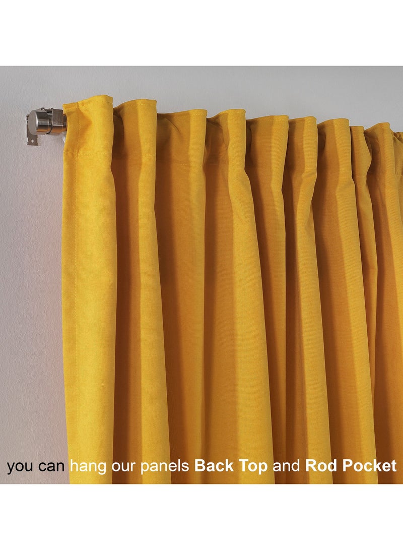 Zeenah Furniture Solid Color Home Decorative Curtains Velvet Look 2 Panels Hanging Back Tap & Rod Pocket Living Room Nursery Room Kitchen Office Windows Home Decoration - Image 3