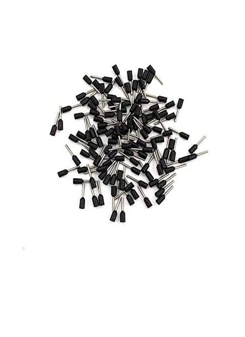 Generic Insulated Ferrules Terminal Block Cord End Wire Tubular Connector, Electrical Crimp Cable Lugs, Terminal Cable Crimp Cable Sleeve for Wire Connection (Pack of 100) (10mm - E1012, Black)  - Image 1