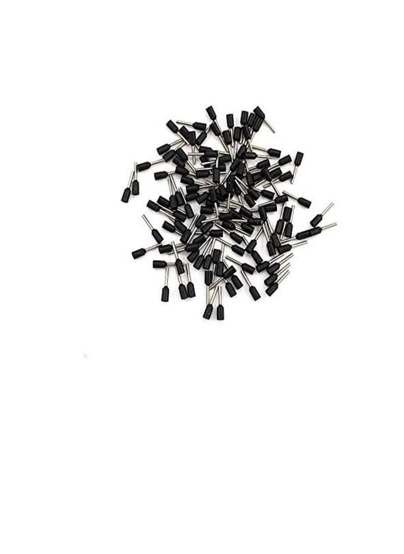 Generic Insulated Ferrules Terminal Block Cord End Wire Tubular Connector, Electrical Crimp Cable Lugs, Terminal Cable Crimp Cable Sleeve for Wire Connection (Pack of 100) (10mm - E1012, Black)  - Image 2