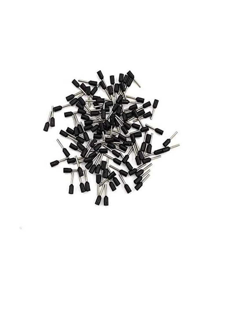 Generic Insulated Ferrules Terminal Block Cord End Wire Tubular Connector, Electrical Crimp Cable Lugs, Terminal Cable Crimp Cable Sleeve for Wire Connection (Pack of 100) (10mm - E1012, Black)  - Image 3
