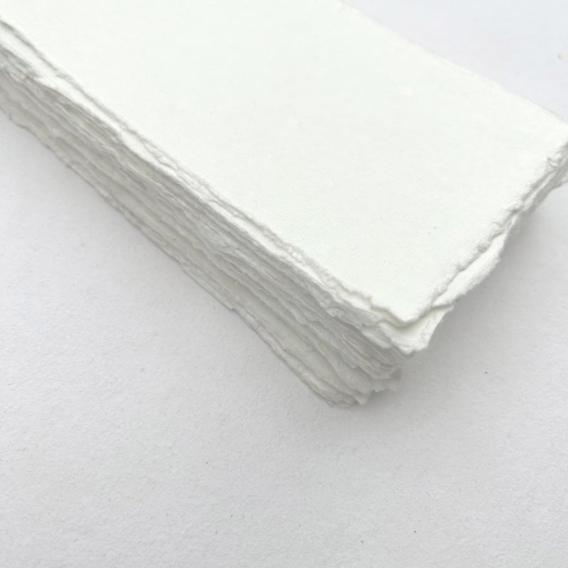 Deckle Papers Handmade Deckle Edge Cotton Rag Paper 4x9â€ â€“ 150 GSM Premium Blank Invitation Sheets | Rustic Textured Card Stock for Wedding Invites, Baby Showers, Crafting & Calligraphy (Pack of 100) - Image 2