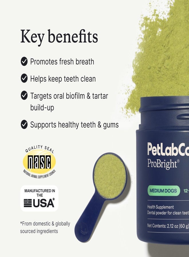 PetLab Co. ProBright Dental Powder - Dog Breath Freshener - Teeth Cleaning Made Easy - Targets Tartar & Bad Breath - Formulated for Medium Size Dogs - Pack of 2 - Image 3