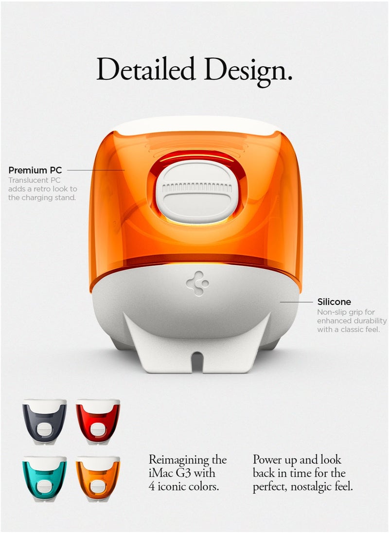 Spigen Classic C1 Apple Watch Charger Stand for Apple Watch Ultra 2/1, Series 10/9/8/SE2/7/6/SE/5/4 (49mm,46mm,45mm,44mm,42mm,41mm,40mm) - Tangerine  - Image 5