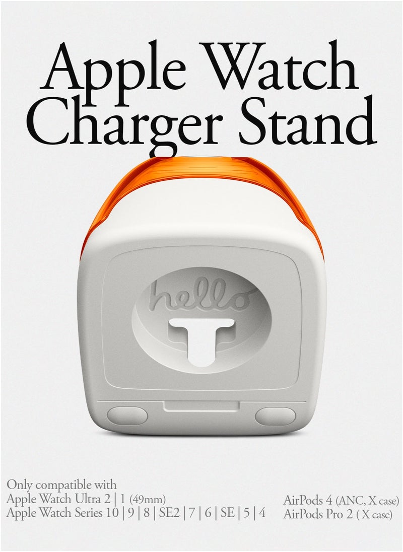 Spigen Classic C1 Apple Watch Charger Stand for Apple Watch Ultra 2/1, Series 10/9/8/SE2/7/6/SE/5/4 (49mm,46mm,45mm,44mm,42mm,41mm,40mm) - Tangerine  - Image 2