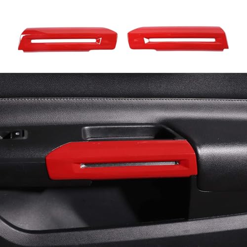 Jimen Compatible with Ford Mustang 20152023 2PCS Inner Door Handle Cover Trim Frame Red - Image 1