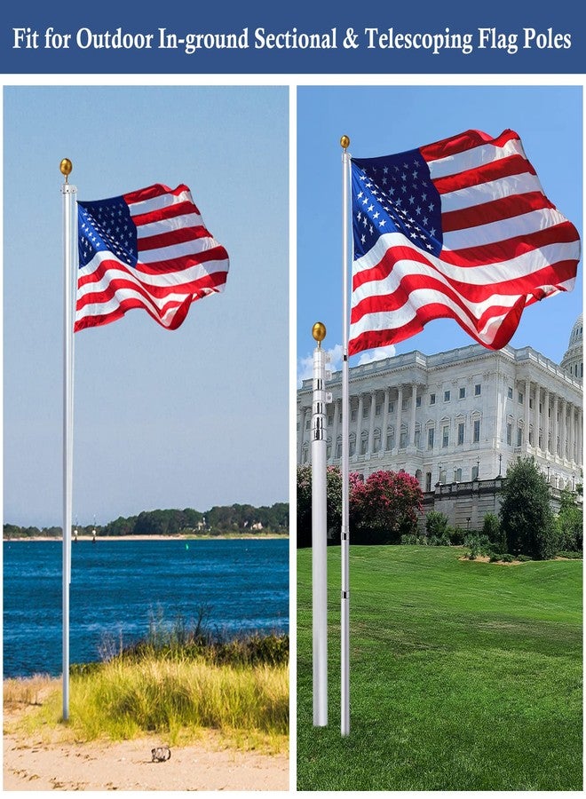 NQ Flag Pole Ball Topper Ornament - Flagpole Top Replacement, Gold Aluminum Anodized Finish - 1/2"-13UNC Threading Fit Most USA Flag Pole,Truck & Solar Light (3", Gold) - Image 5