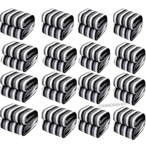 CHANDRAVATI Stylish Polar Striped Single Bed AC Fleece Wool Blanket - 58x88 Inch (Black and White) Skin Friendly. (20) - Image 1