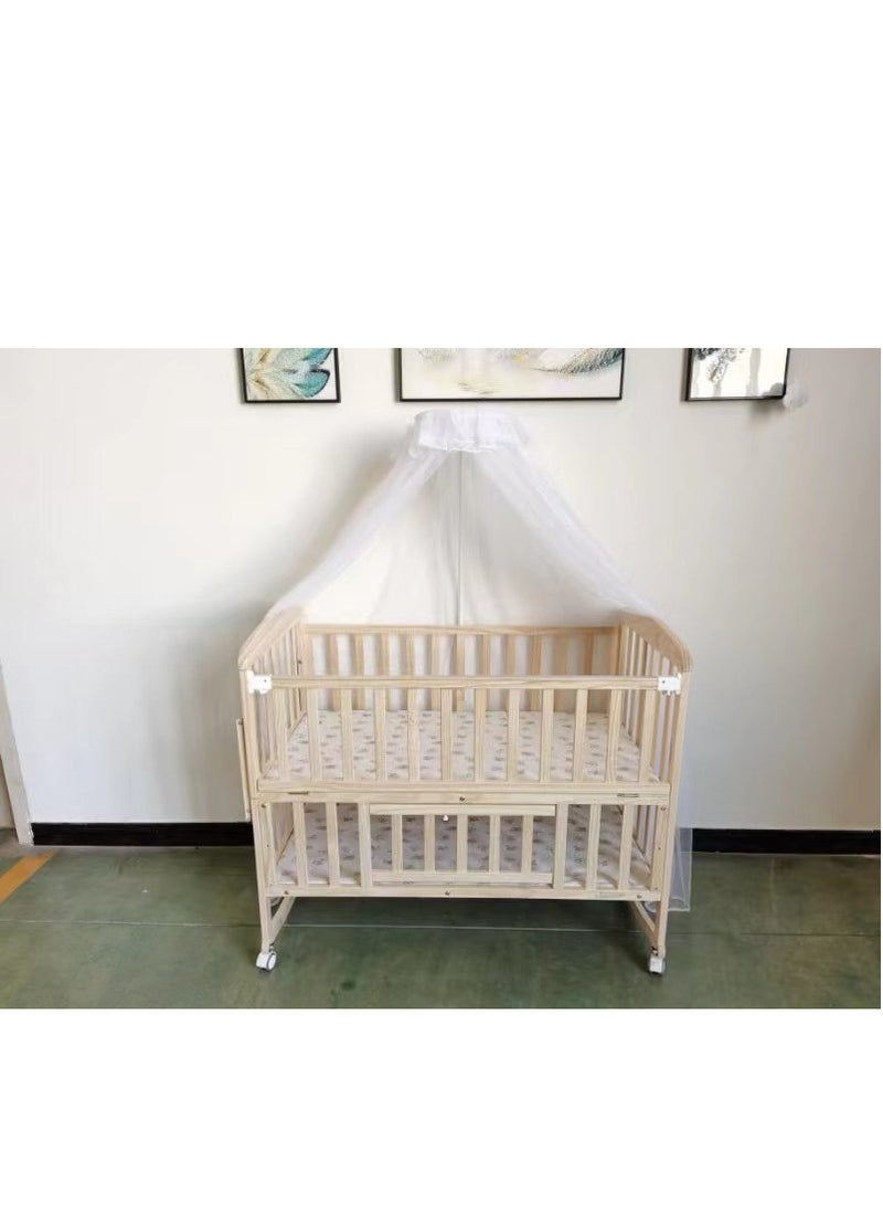 A modern children's bed made of high-quality materials, made of wood, white, 105x93x60 cm