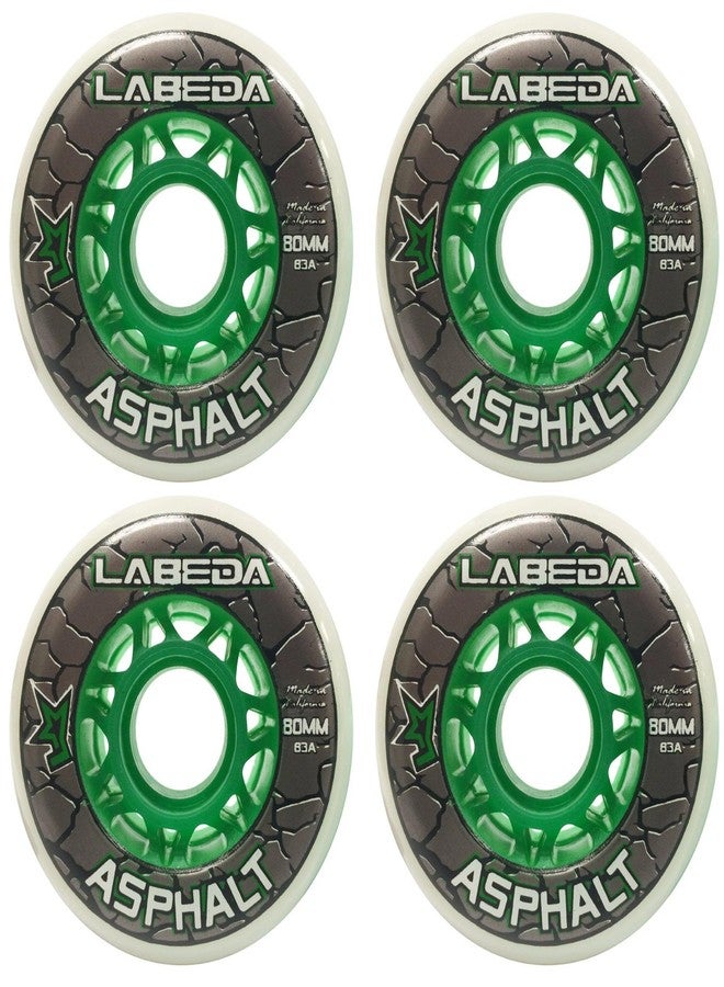 Labeda Wheels Inline Roller Hockey Gripper Asphalt Outdoor White 76mm 83A x4