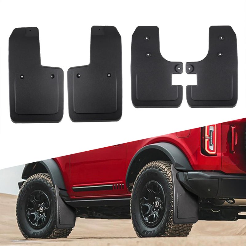 Atubeix Mud Flaps for Ford Bronco Accessories 2021 2022 2023 2024 2025 2/4-Door, Splash Guards Easy Installed, No Punching Required Front and Rear 4PCS (not Applicable to Sport - Image 1