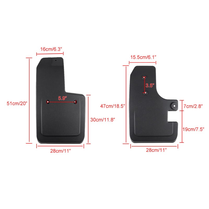 Atubeix Mud Flaps for Ford Bronco Accessories 2021 2022 2023 2024 2025 2/4-Door, Splash Guards Easy Installed, No Punching Required Front and Rear 4PCS (not Applicable to Sport - Image 5