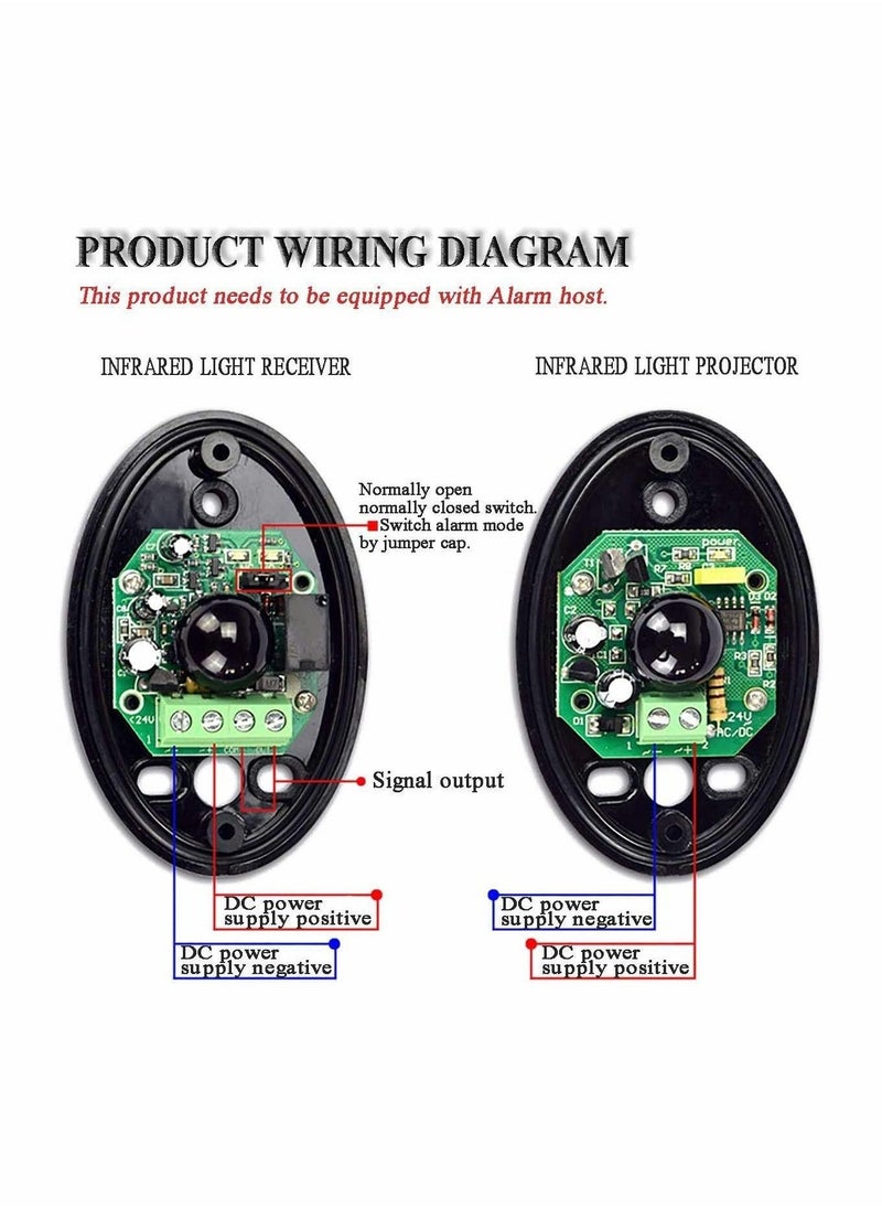 Generic - Infrared Beam Sensor Photocell Sensor for Gate Opener Universal Outdoor Infrared Beam Sensor Sliding Gate Opener Accessory 24V 1 Pair (Transmitter and Receiver) - Image 1