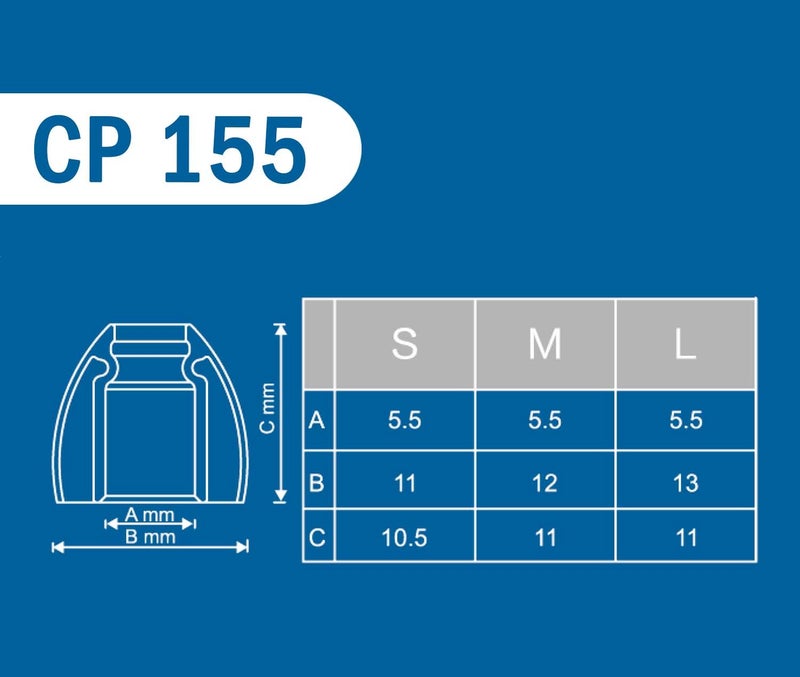 SpinFit CP155 for Wide and Long IEM Nozzle - M - Patented Silicone Eartips for Replacement (2 Pairs) (for Nozzle Diameter from 6-7mm) - Image 2
