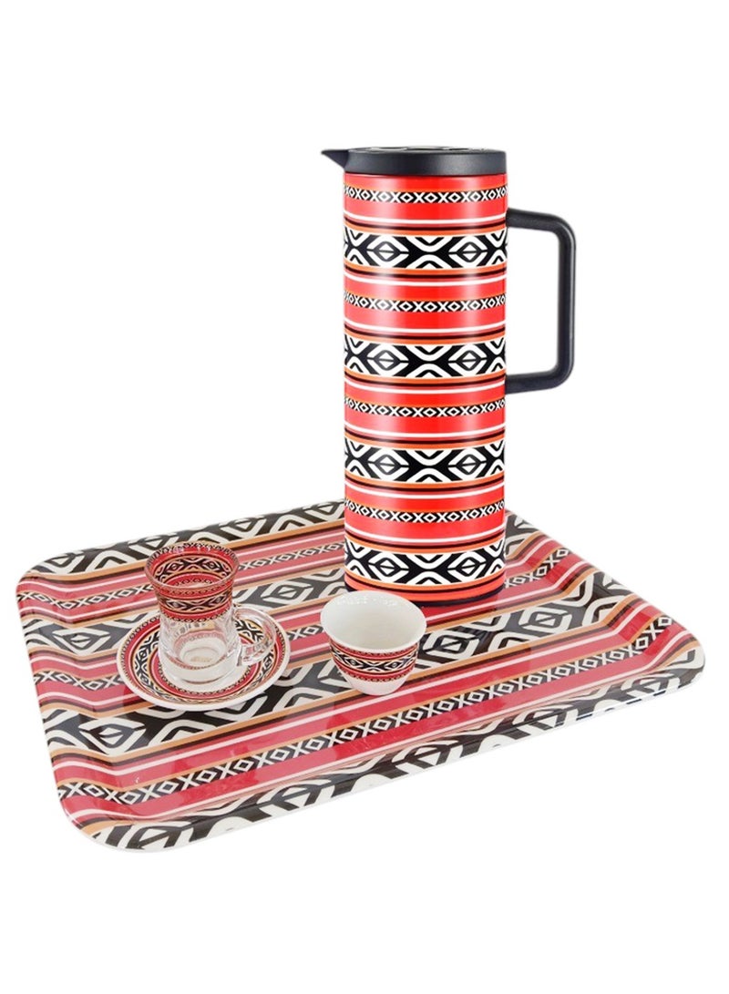extra home 21-Piece Hospitality Set – 2 Thermal Coffee Pots, Tea & Coffee Cups, Saucers, Serving Tray – Elegant Design & Thermal Insulation - Image 3