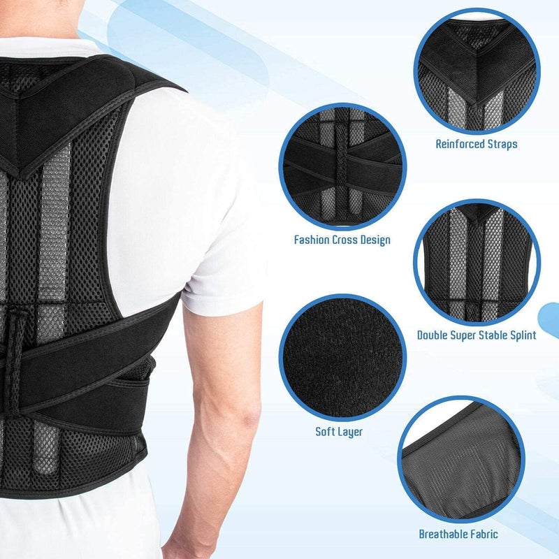 Posture Corrector Adjustable Adult Corset Back Therapy Shoulder Lumbar Brace Spine Support Belt Posture Correction for Men Women Back Posture,Medium,Medium,X - Image 4