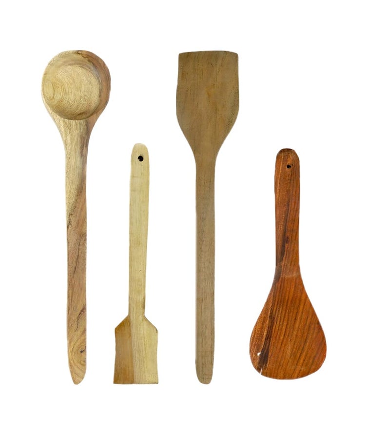 NeviCollections Handcrafted Variety: Wooden Serving Spoons with Unique Lengths and Widths - Image 3