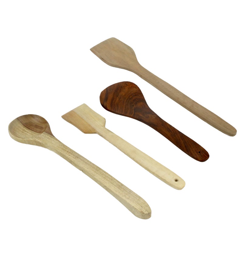 NeviCollections Handcrafted Variety: Wooden Serving Spoons with Unique Lengths and Widths - Image 2