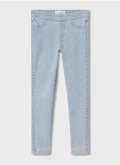 Kids Light Wash High Waist Jeggings