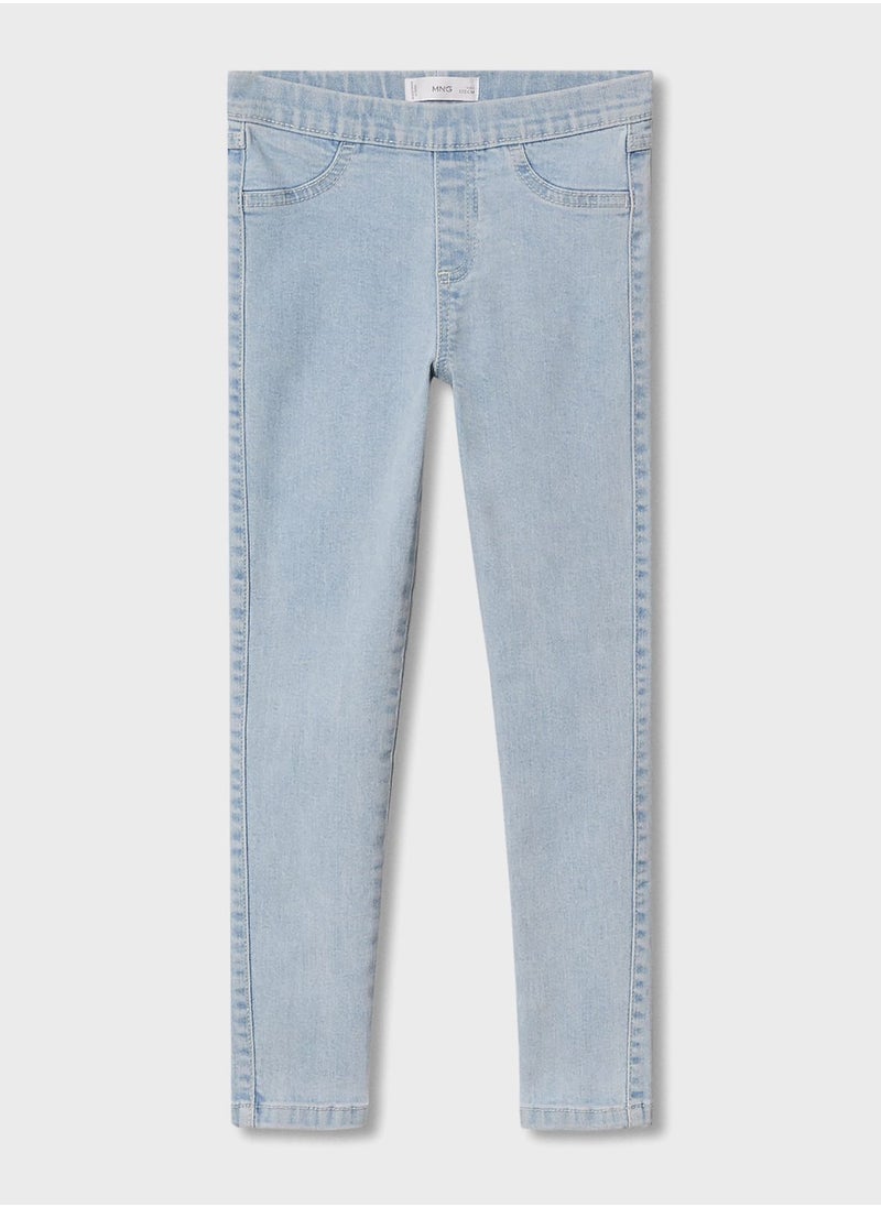 MANGO - Kids Light Wash High Waist Jeggings - Image 1