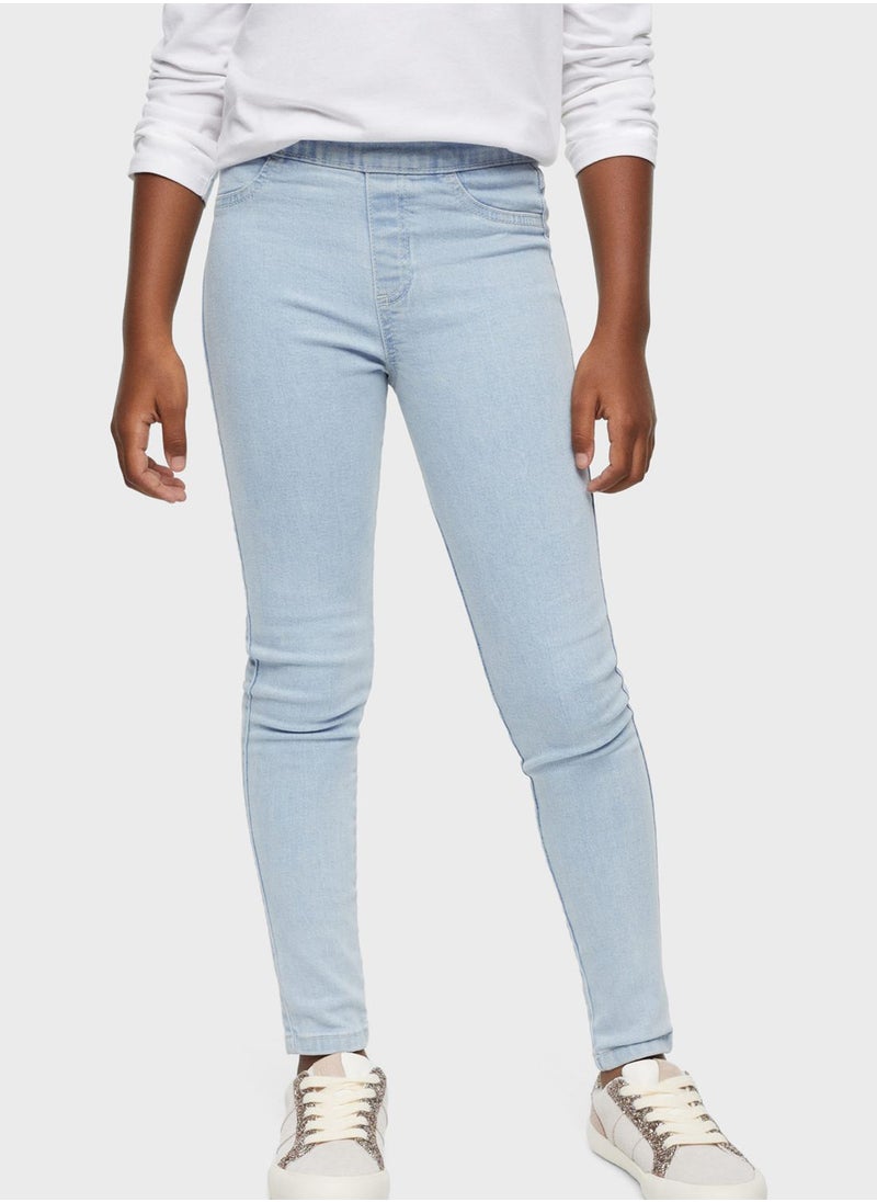 MANGO - Kids Light Wash High Waist Jeggings - Image 1