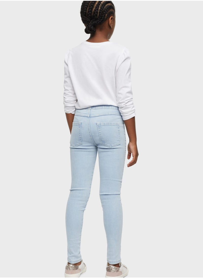 MANGO - Kids Light Wash High Waist Jeggings - Image 1