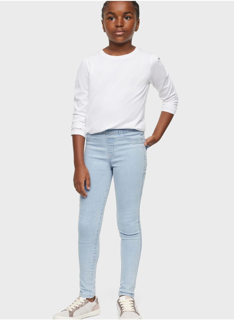 MANGO - Kids Light Wash High Waist Jeggings - Image 1