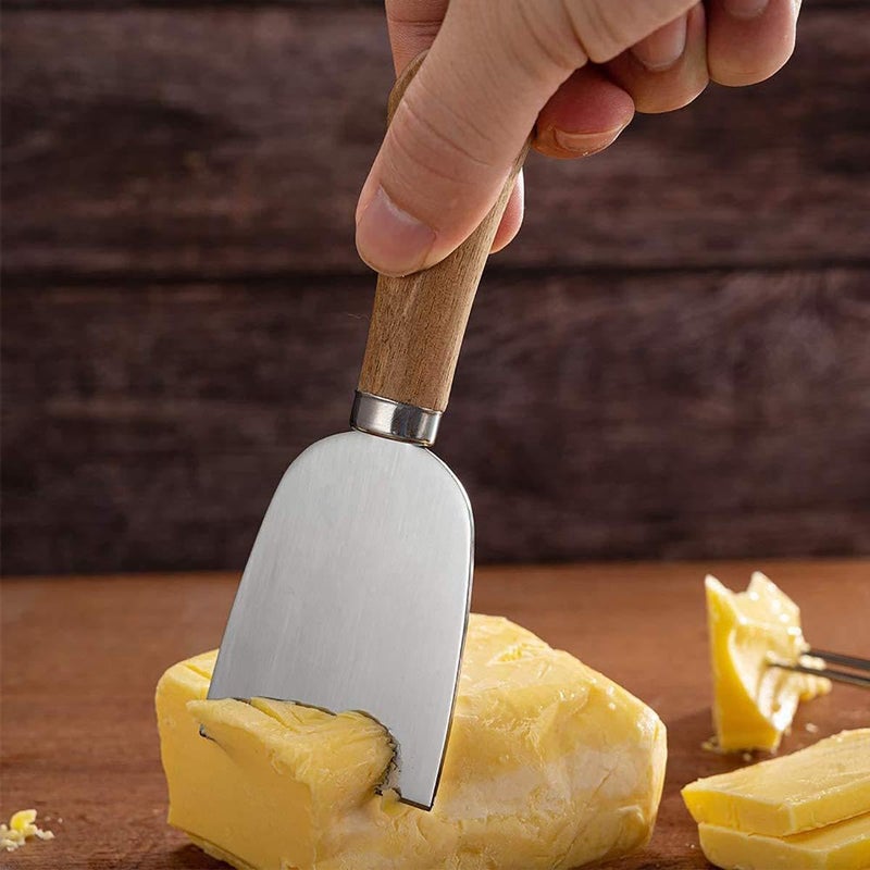 Cheese Cutter Set with Bamboo Handle, Stainless Steel Cheese Knives with Original Bamboo Handle, Sharp Butter Knife, Spatula for Cake Utensils - Image 5