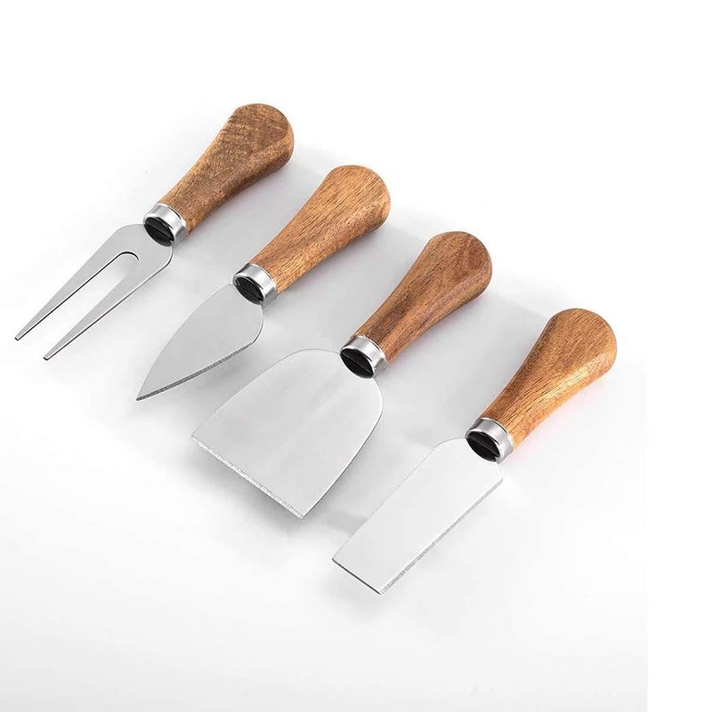 Cheese Cutter Set with Bamboo Handle, Stainless Steel Cheese Knives with Original Bamboo Handle, Sharp Butter Knife, Spatula for Cake Utensils - Image 4
