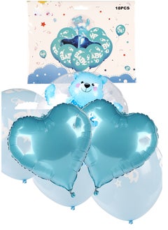 co arma A set of helium balloons for newborns, blue color, 18 pieces  - Image 2