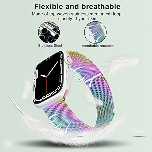 MARGE PLUS Compatible with Apple Watch Band 38mm 40mm 41mm 42mm 44mm 45mm 46mm 49mm Women Men, Stainless Steel Mesh Loop Magnetic Clasp Replacement for iWatch Series 11 10 9 8 7 6 5 4 SE3 SE2 Ultra 3 - Image 3