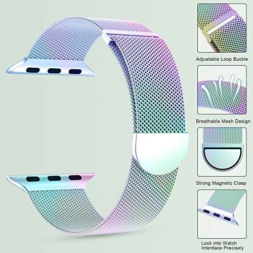 MARGE PLUS Compatible with Apple Watch Band 38mm 40mm 41mm 42mm 44mm 45mm 46mm 49mm Women Men, Stainless Steel Mesh Loop Magnetic Clasp Replacement for iWatch Series 11 10 9 8 7 6 5 4 SE3 SE2 Ultra 3 - Image 4
