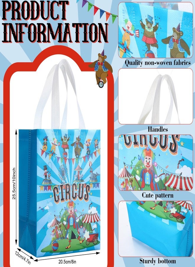 Eccliy 80 Pcs Carnival Gift Bags Bulk, Circus Party Favors Non Woven Reusable Carnival Tote with Handle, Fiesta Glossy Bag for Classroom Reward, School Event, Festival Party Supplies, 10 x 8 x 4.7 in - Image 2