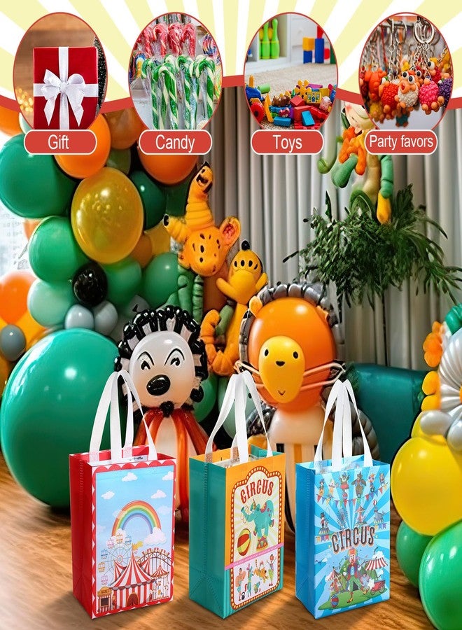 Eccliy 80 Pcs Carnival Gift Bags Bulk, Circus Party Favors Non Woven Reusable Carnival Tote with Handle, Fiesta Glossy Bag for Classroom Reward, School Event, Festival Party Supplies, 10 x 8 x 4.7 in - Image 5