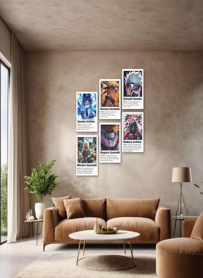 Posters Inc Naruto Posters, Anime Merchandise Wall Decoration Items for Living Room, Aesthetic Home Decor Item, Birthday Gifts for Men, Boyfriend, 300 GSM Print, Set of 6 A4 Size Paper with Gluedots - Image 2