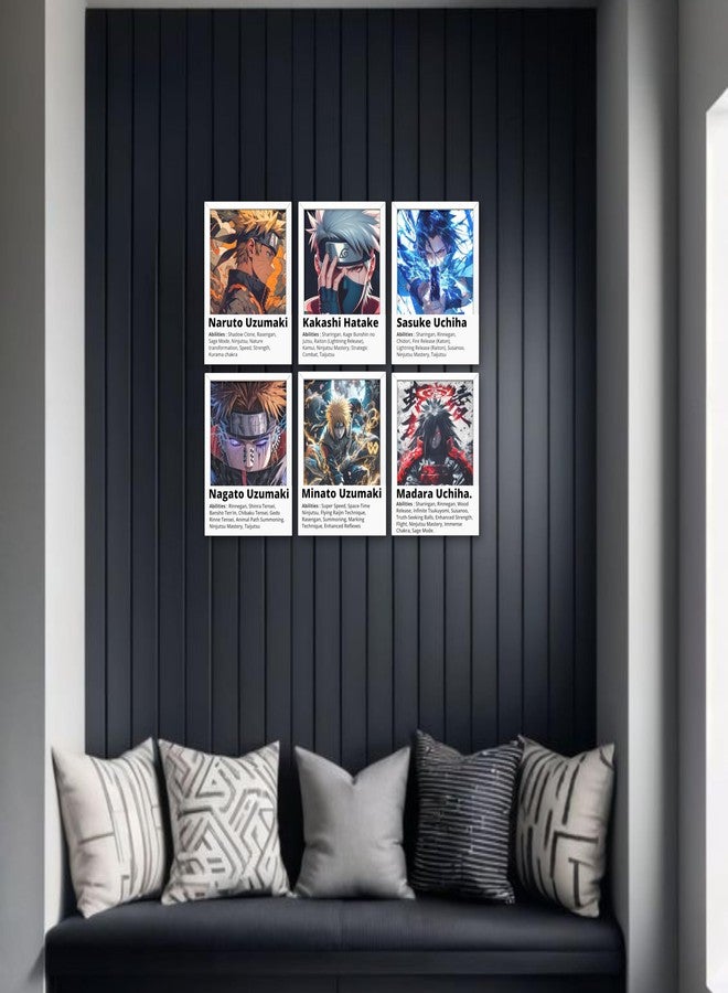 Posters Inc Naruto Posters, Anime Merchandise Wall Decoration Items for Living Room, Aesthetic Home Decor Item, Birthday Gifts for Men, Boyfriend, 300 GSM Print, Set of 6 A4 Size Paper with Gluedots - Image 4