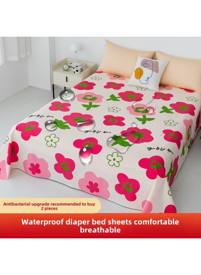 Waterproof Bed Sheet Cat Urine Hair Bed Cover Urine-Resistant Baby List Machine Washable Urine-Proof Cover Dog Rabbit Pet Cover Urine Pad-Color:Good Moon-[waterproof And Breathable For All Seasons]-Specifications:Upgraded Four-corner Strap Model: 180*200 (applicable To 1.8m Beds)  - Image 1