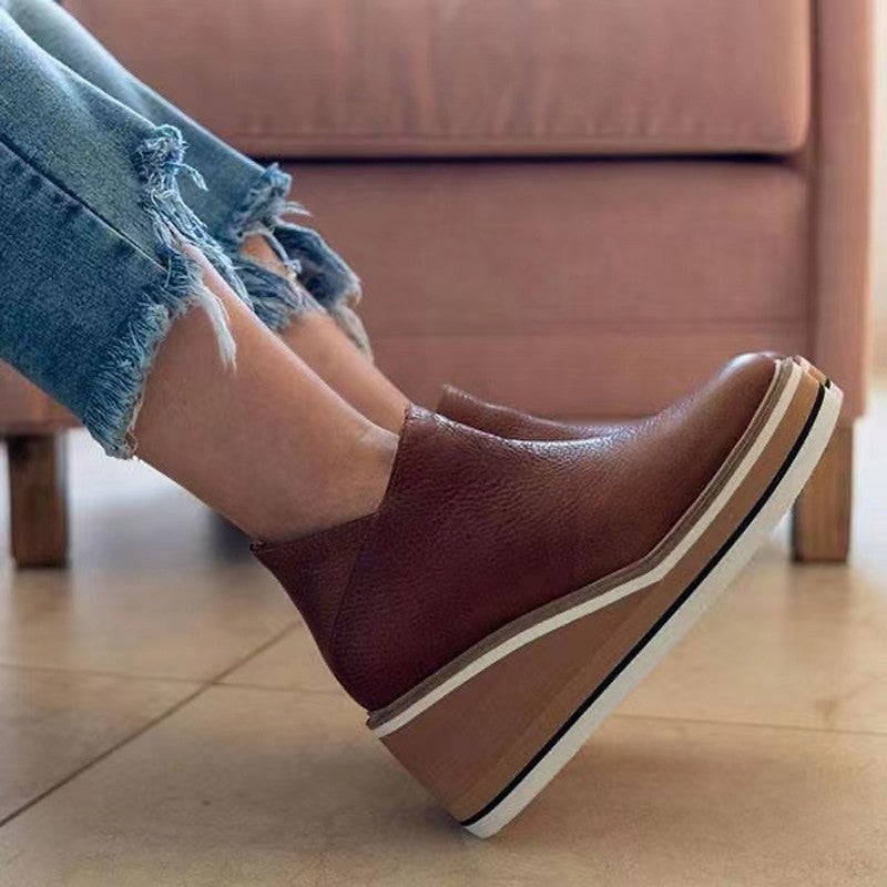2025 Short Boots Trade Large Size 43 Wedge Casual Chelsea Boots - Image 5