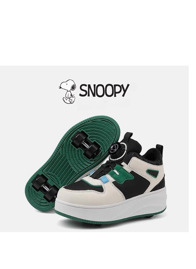 Snoopy Children's Black Technology Rampage Double Wheel Skating Shoes  - Image 1