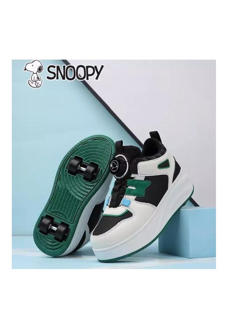 Snoopy Children's Black Technology Rampage Double Wheel Skating Shoes  - Image 2