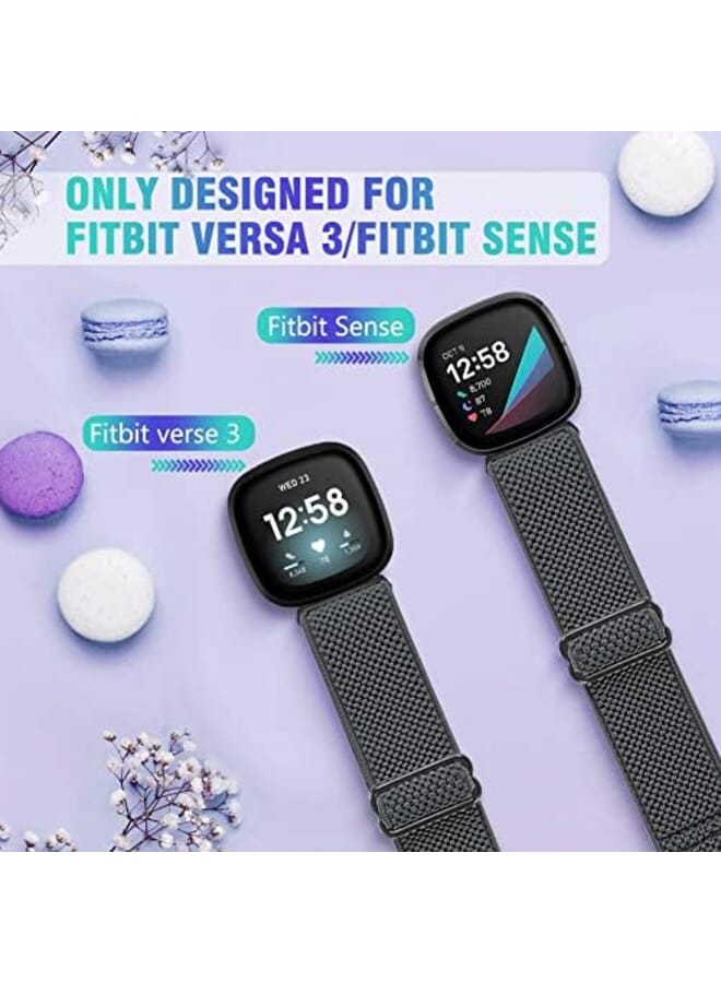 كاست ويف أربطة مرنة متوافقة مع فيتبيت فيرسا 3 قابلة للتعديل وناعمة وقابلة للتمدد وأساور ساعة للنساء والرجال أساور معصم من النايلون قابلة للتمدد باللون الأسود والأخضر والأحمر - Image 4