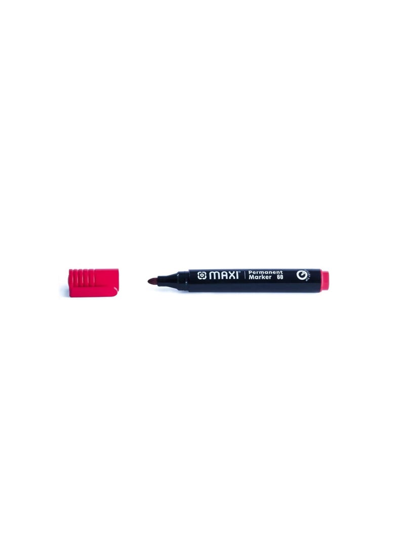 Maxi Permanent marker with Bullet tip 10pc Red - Image 3