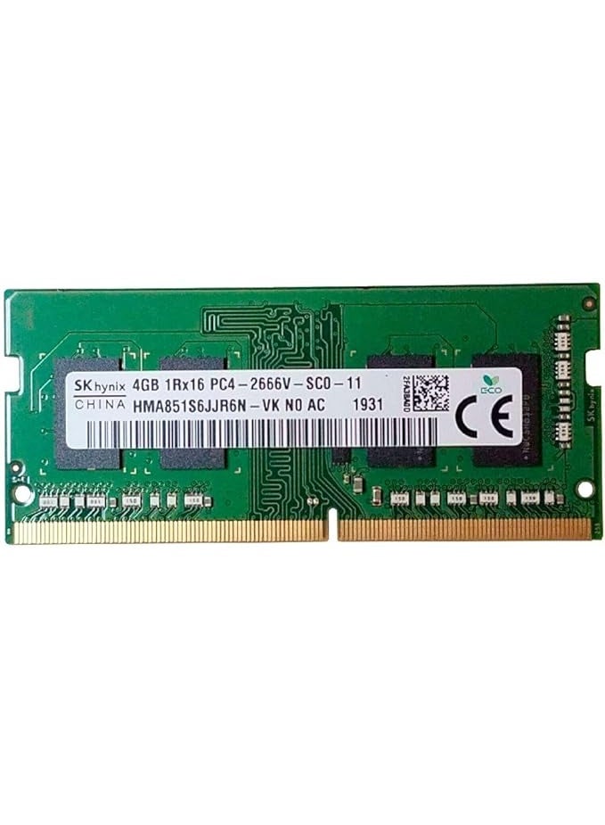 ذاكرة وصول عشوائي SK Hynix 4 جيجابايت DDR4 1Rx16 PC4-2666V SODIMM للكمبيوتر المحمول - Image 1